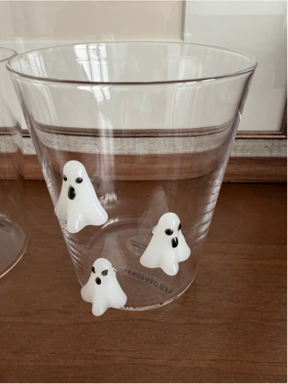 Home Anthropologie Ghost Icon Juice Glasses Set of 2 Halloween NWOT